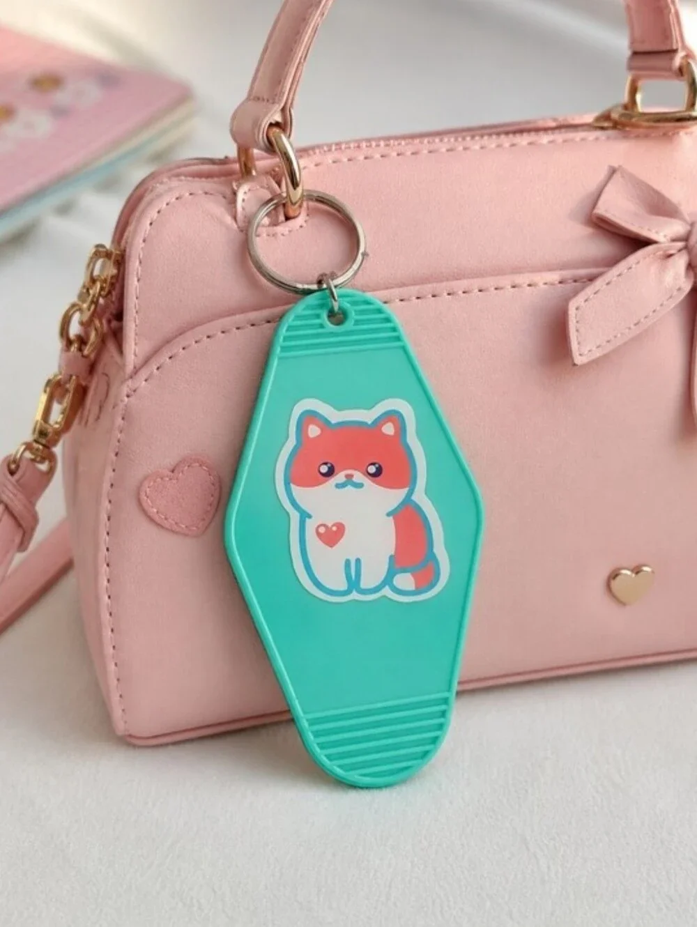 Teal Cat Keychain – Cute Cat Bag Charm